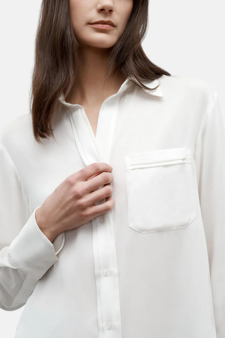 New Joey Shirt in Silk Ivory