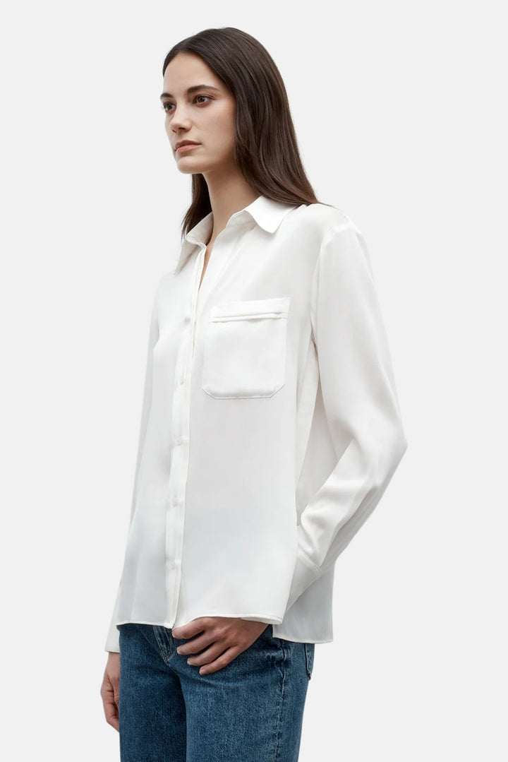 New Joey Shirt in Silk Ivory