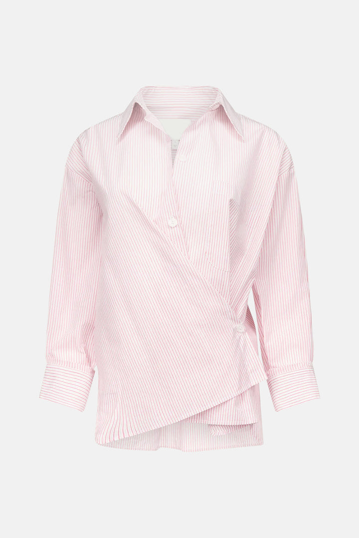 Newest Earl Shirt in Cotton Stripes White / Red