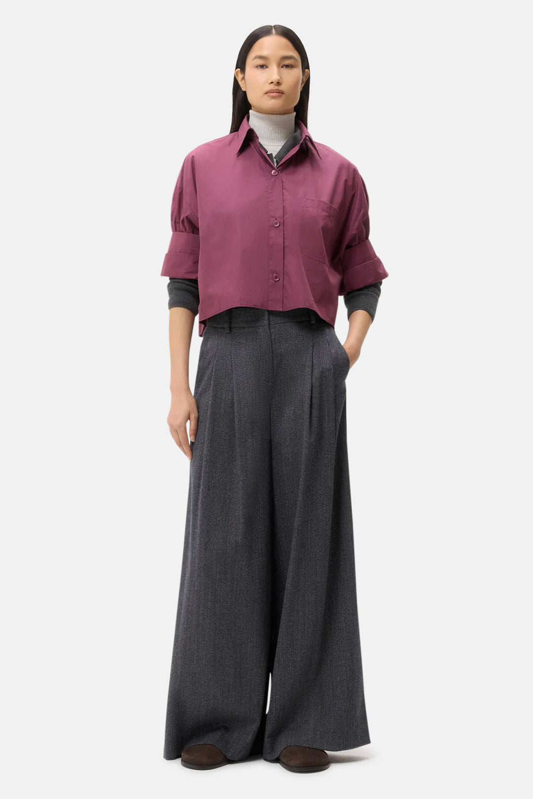 Next Ex Crop Shirt Crushed Violets