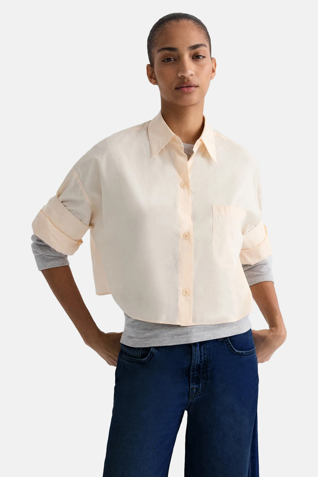 Next Ex Crop Shirt In Flan