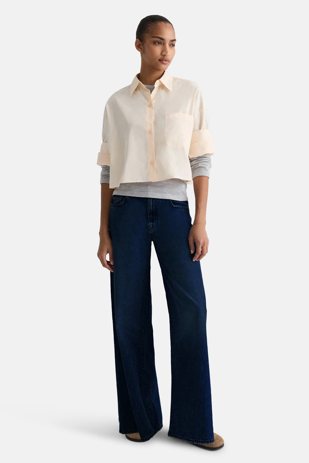 Next Ex Crop Shirt In Flan