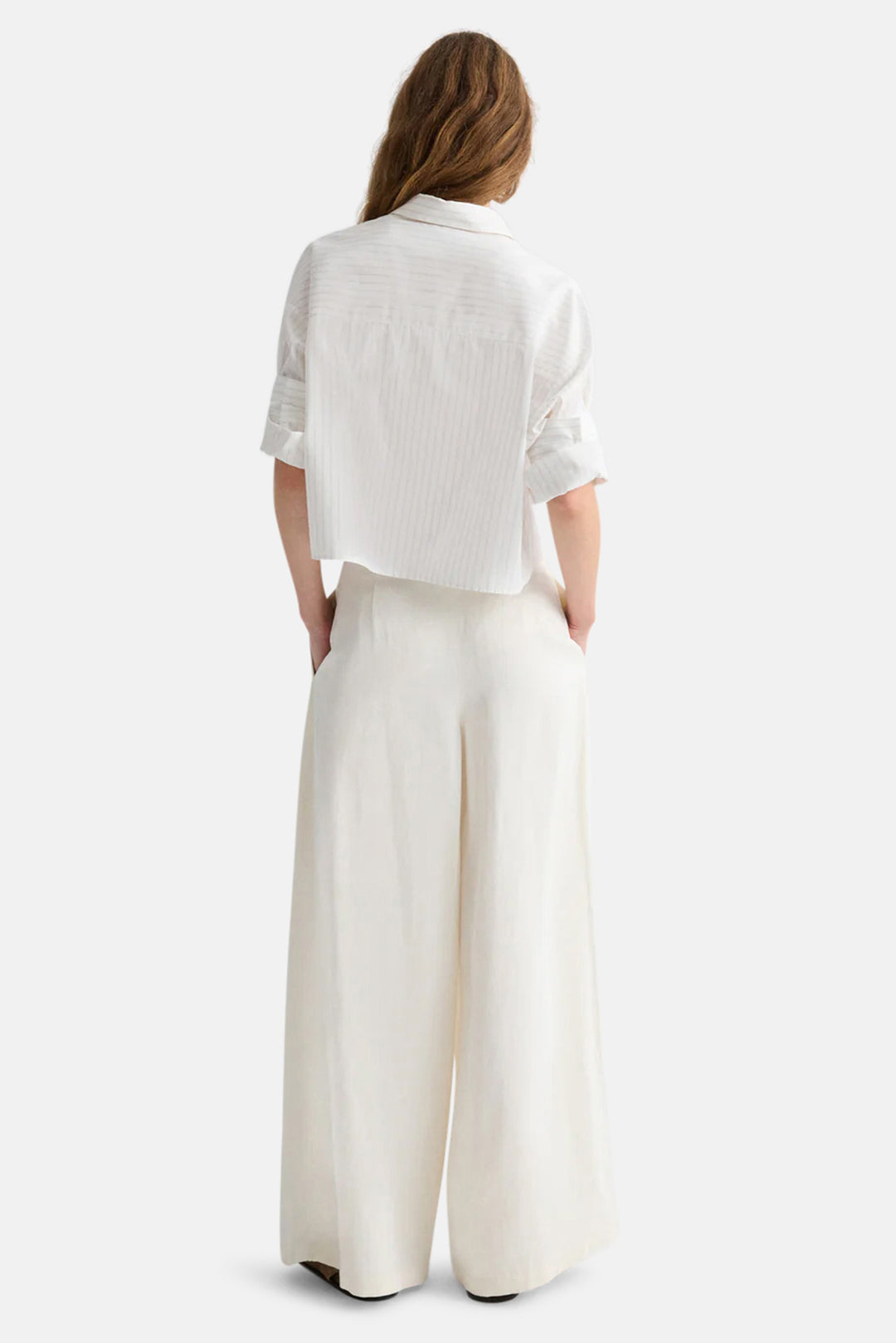 Next Ex Crop Shirt In White Multi
