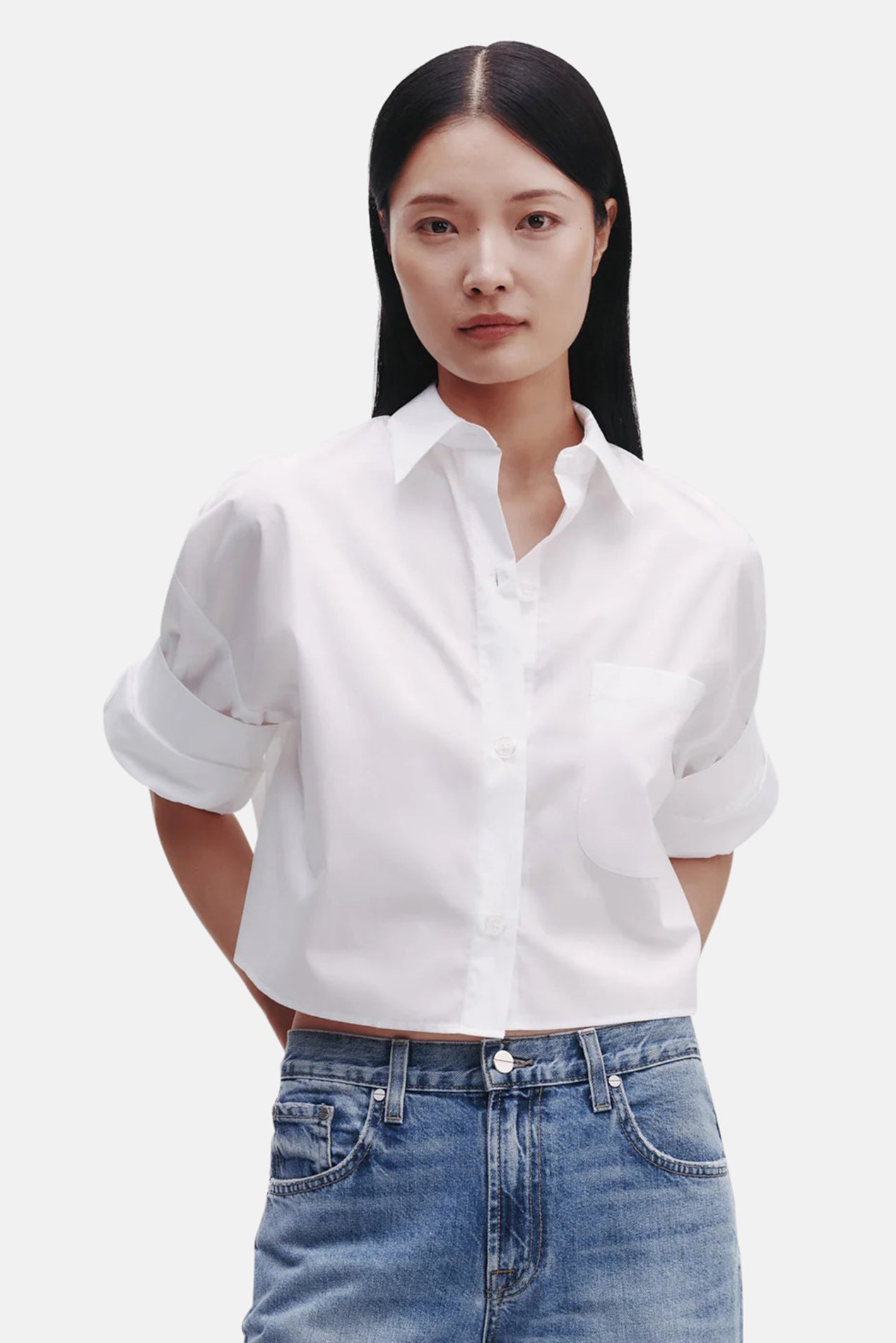 TWP Next Ex Crop Shirt White – blueandcream