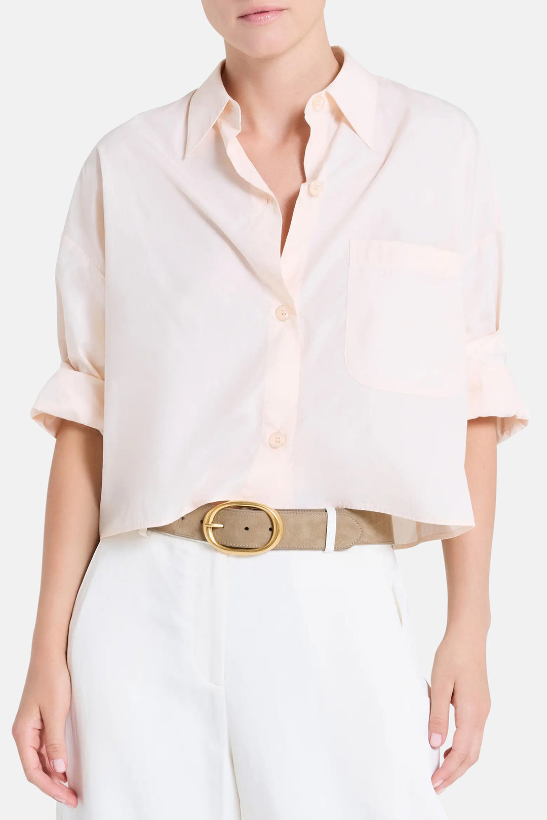 Next Ex Crop Shirt in Baby Pink