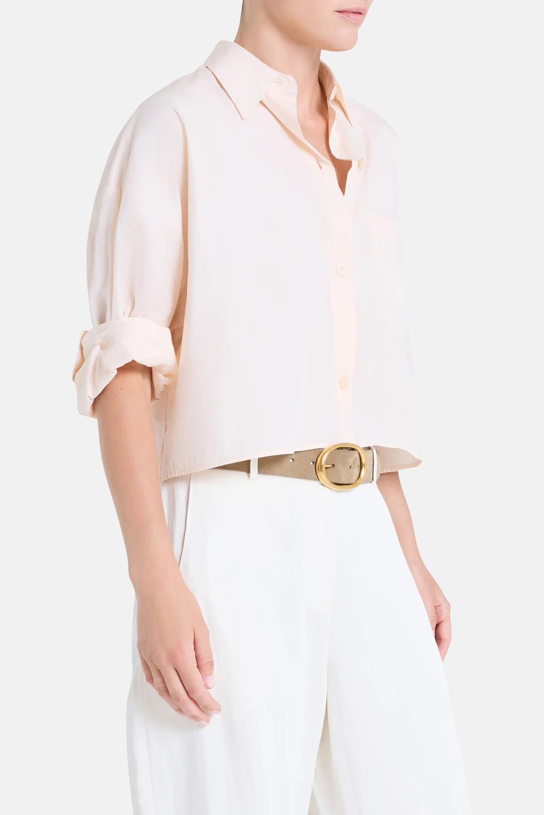 Next Ex Crop Shirt in Baby Pink