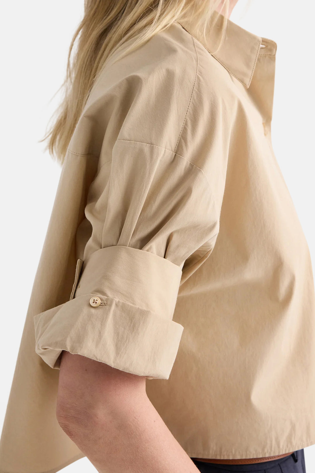 Next Ex Crop Shirt in Sandstone