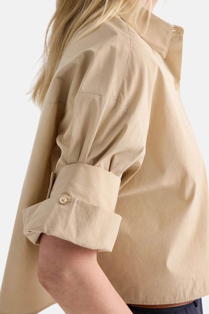 Next Ex Crop Shirt in Sandstone