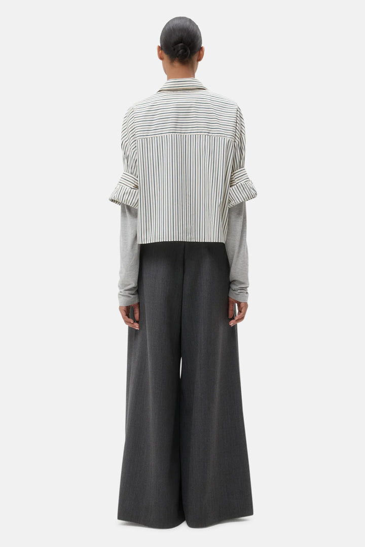 Next Ex Shirt Ivory/Cilantro Stripe