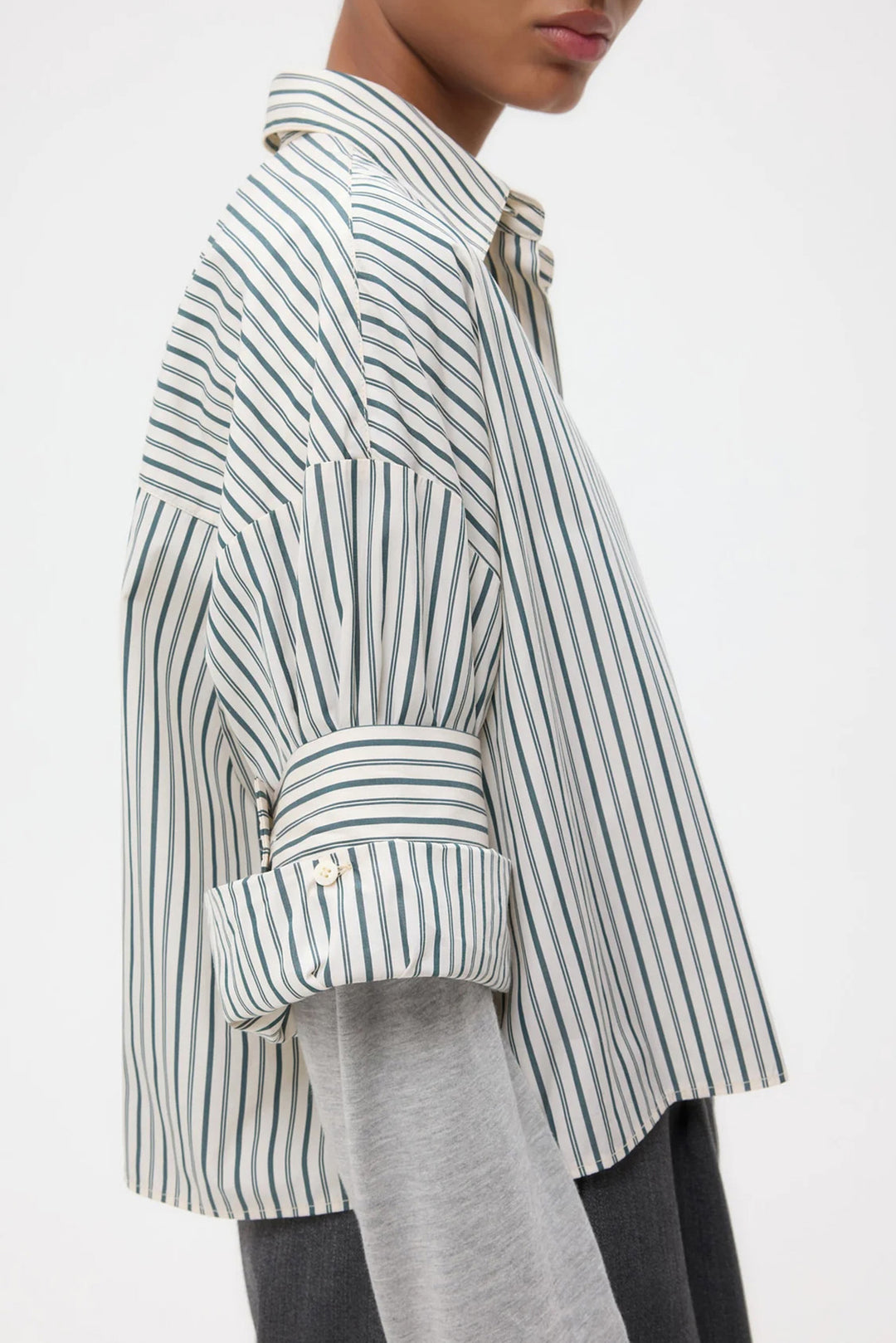 Next Ex Shirt Ivory/Cilantro Stripe