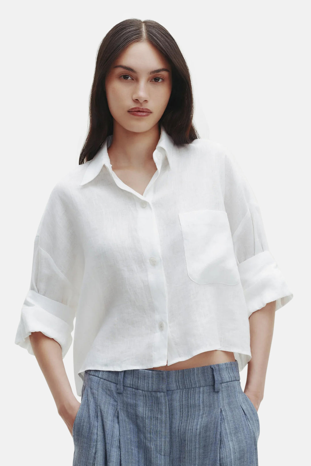 Next Ex Shirt in Delave Linen White