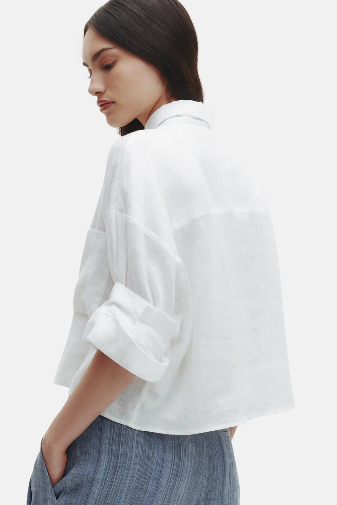 Next Ex Shirt in Delave Linen White