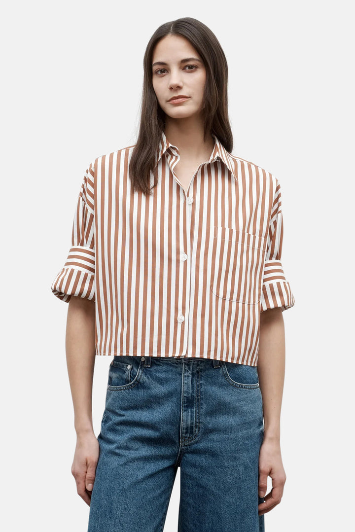 Next Ex Shirt in Ivory/Cognac