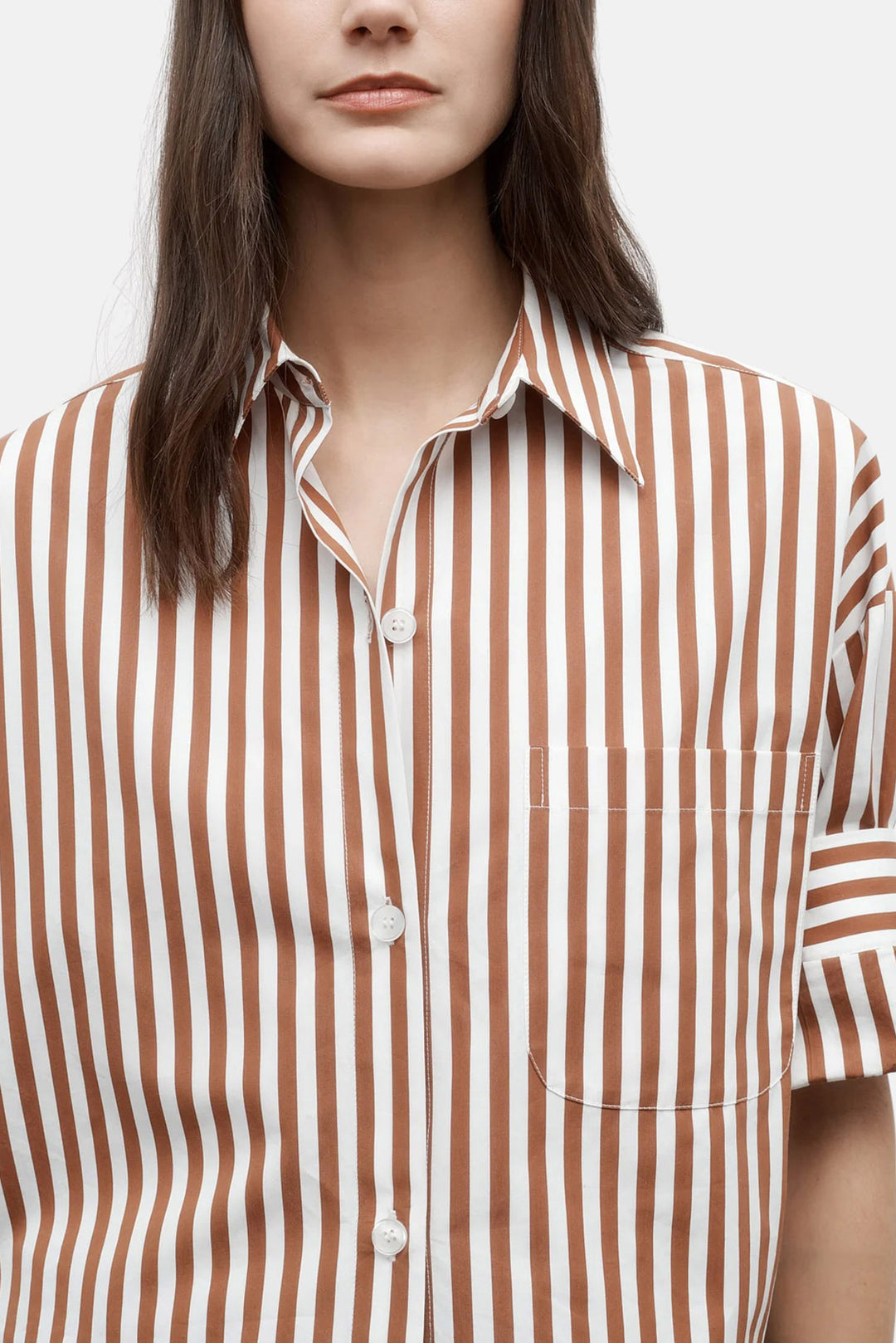 Next Ex Shirt in Ivory/Cognac