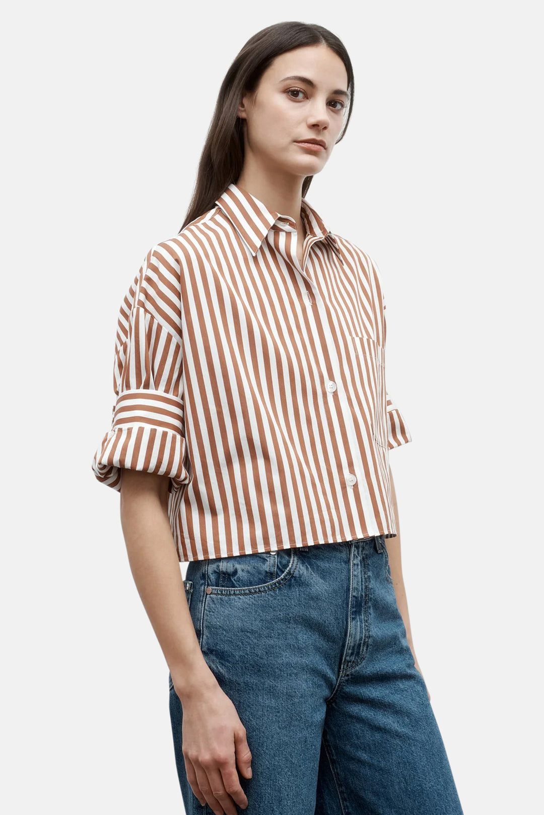 Next Ex Shirt in Ivory/Cognac