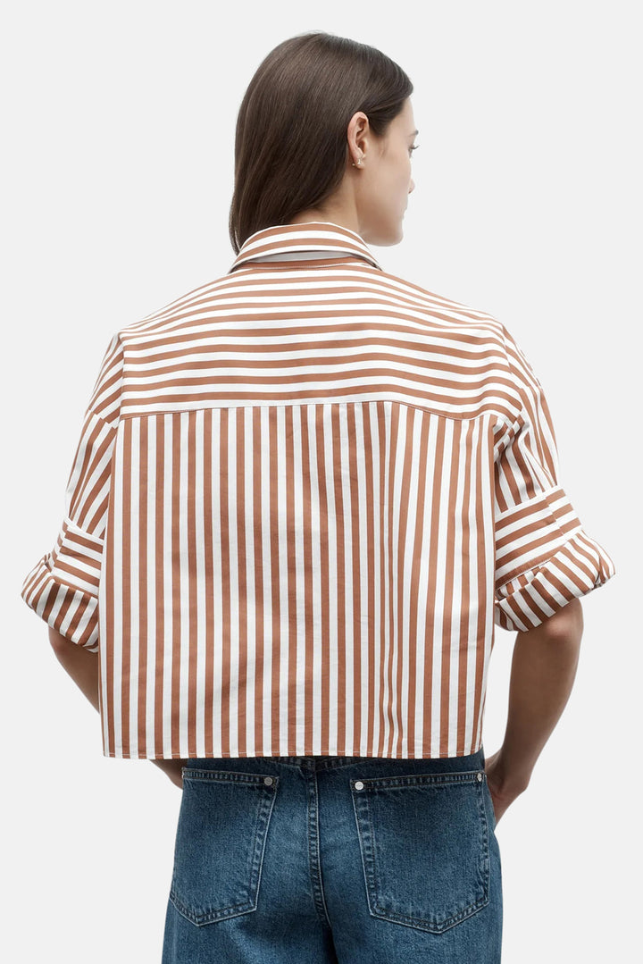 Next Ex Shirt in Ivory/Cognac