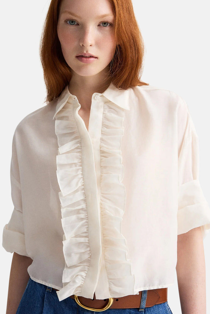 Next Ex W/ Ruffle In Cotton Silk Ivory