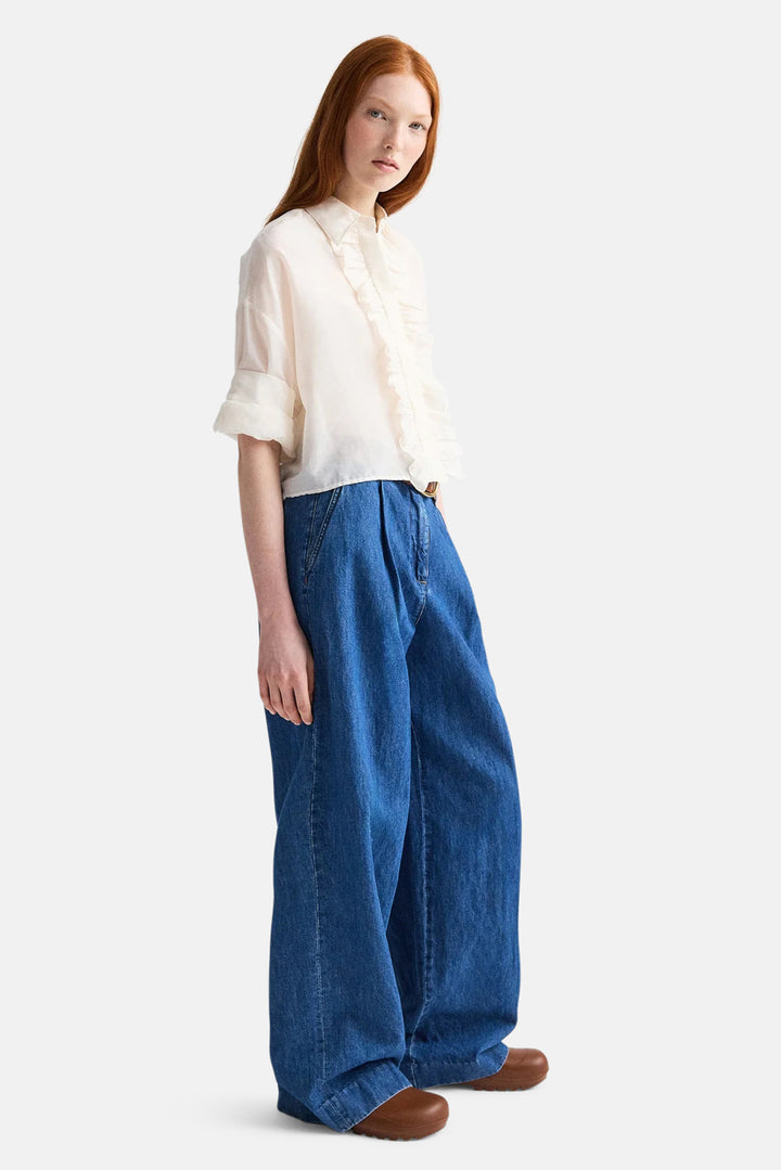 Next Ex W/ Ruffle In Cotton Silk Ivory