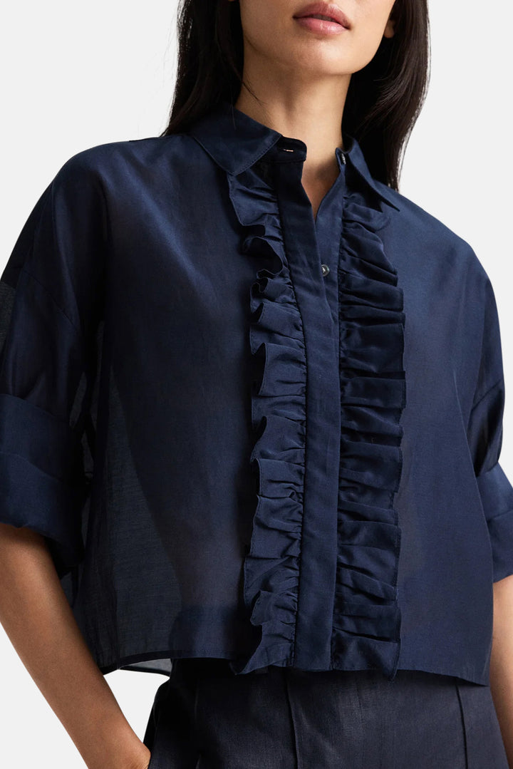 Next Ex W/ Ruffle In Cotton Silk Midnight
