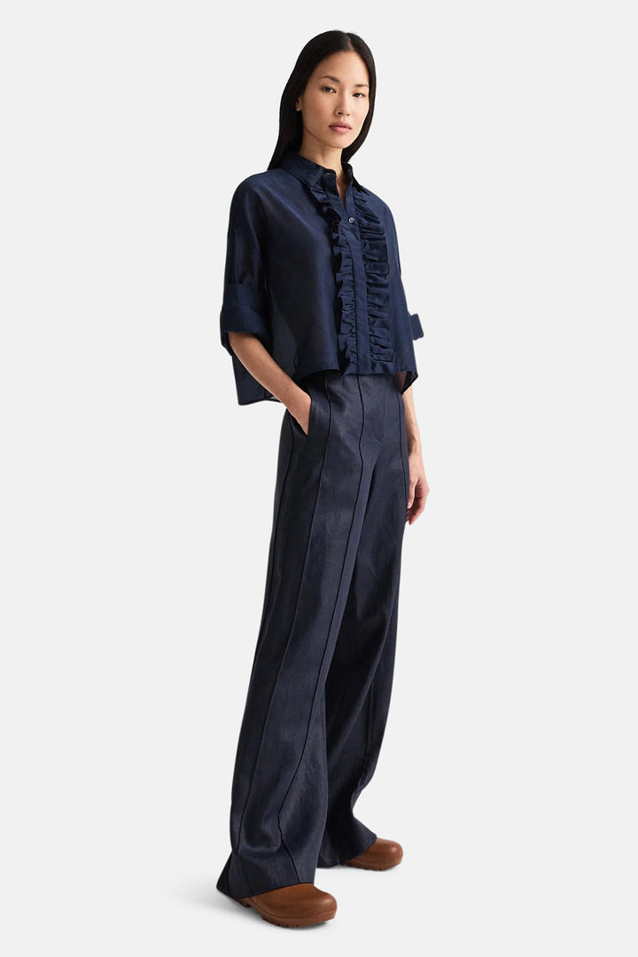 Next Ex W/ Ruffle In Cotton Silk Midnight