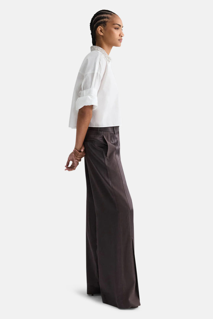 Next Ex With Crystal Collar in Cotton Poplin White