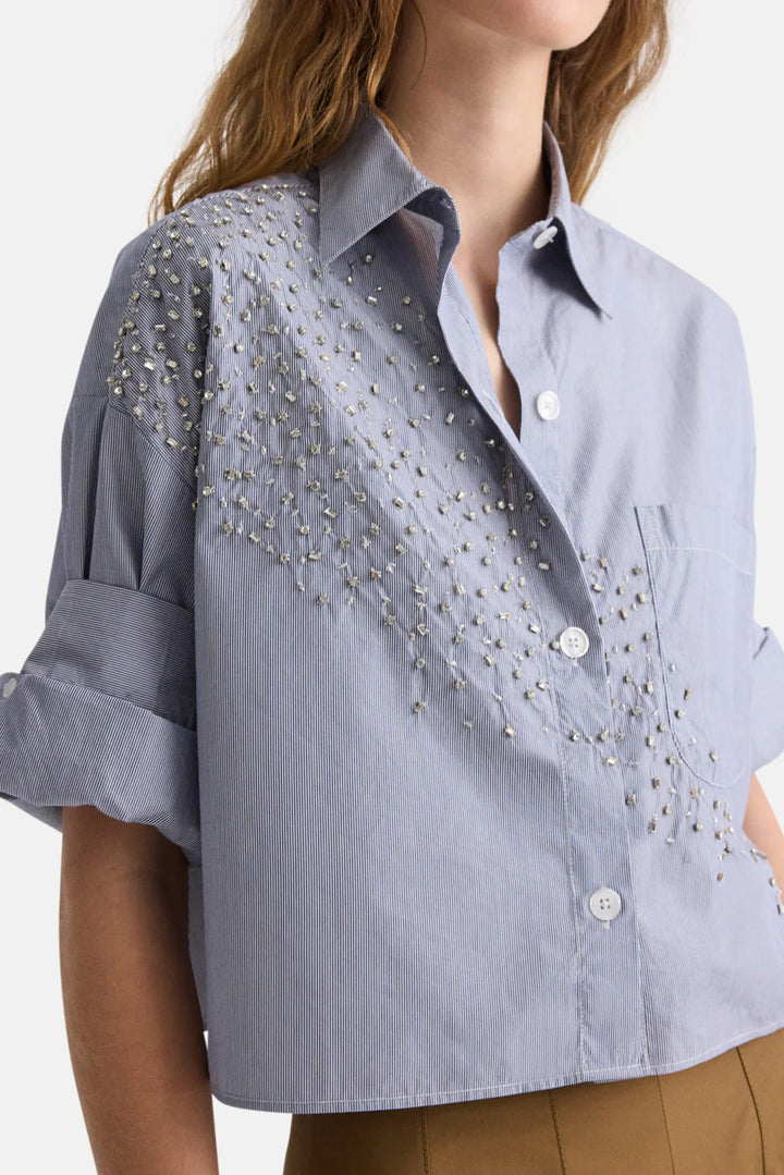 Next Ex w/ Crystals In Cotton Silk White / Midnight