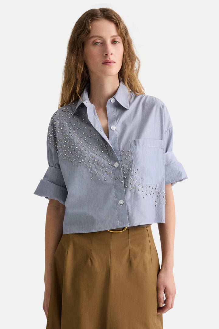 Next Ex w/ Crystals In Cotton Silk White / Midnight