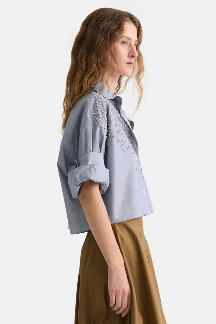 Next Ex w/ Crystals In Cotton Silk White / Midnight