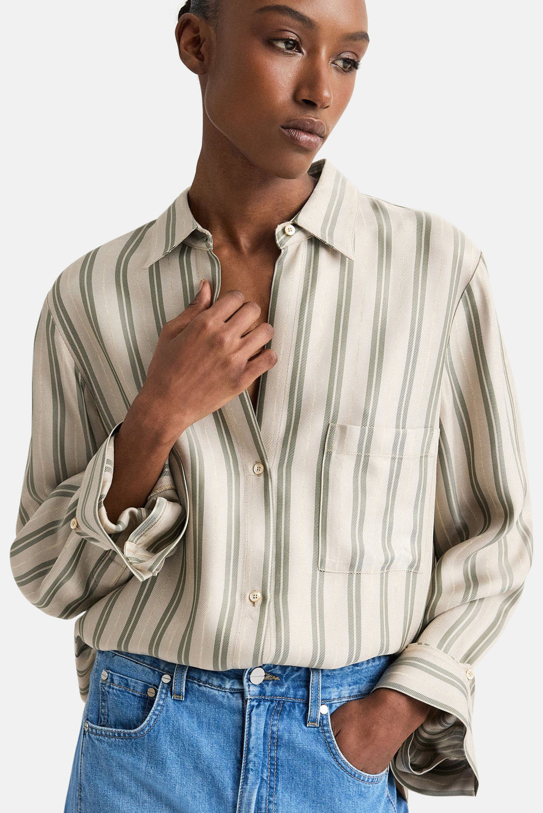 Next Morning In Viscose Ivory Green