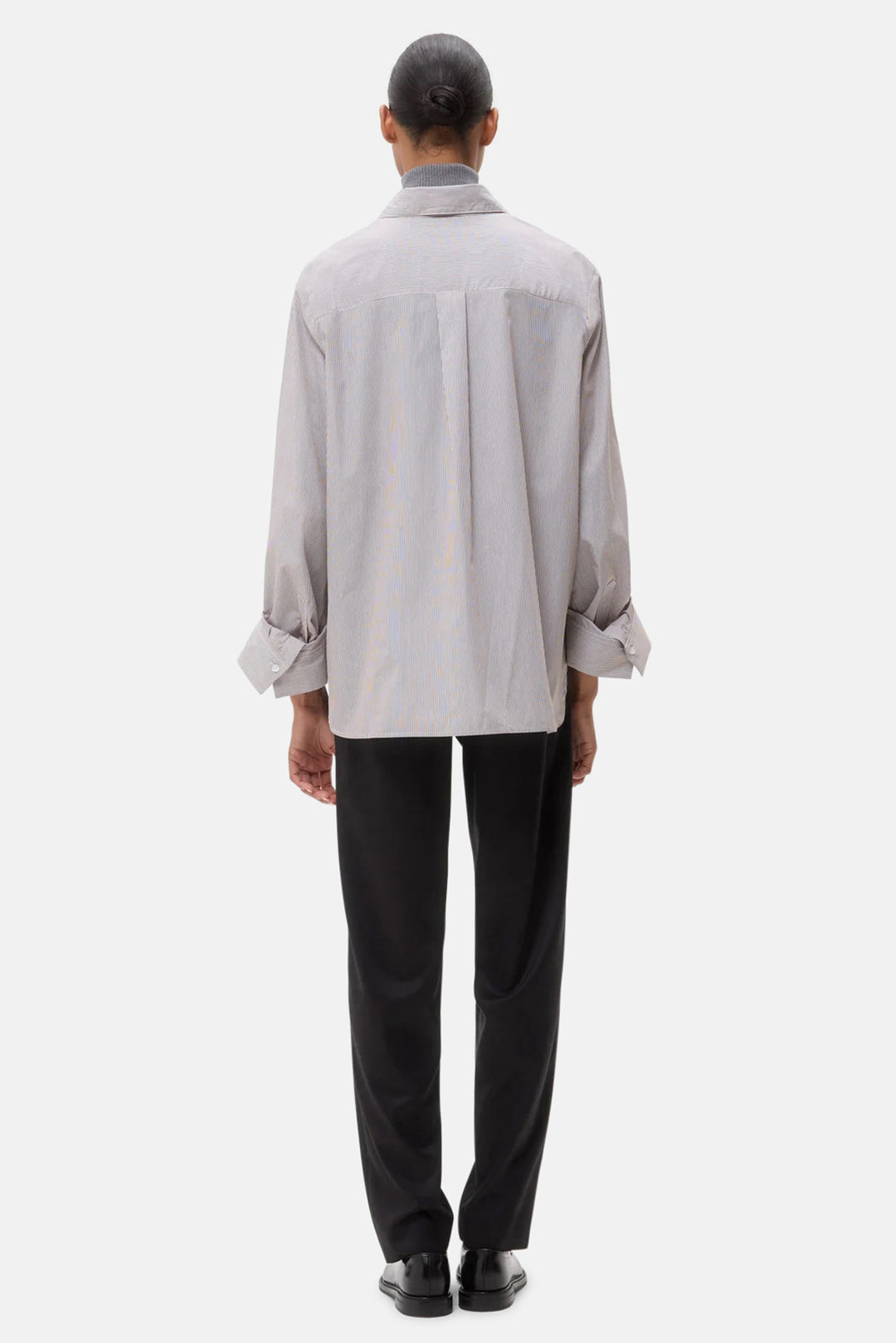 Next Morning Shirt White/Chocolate Stripe