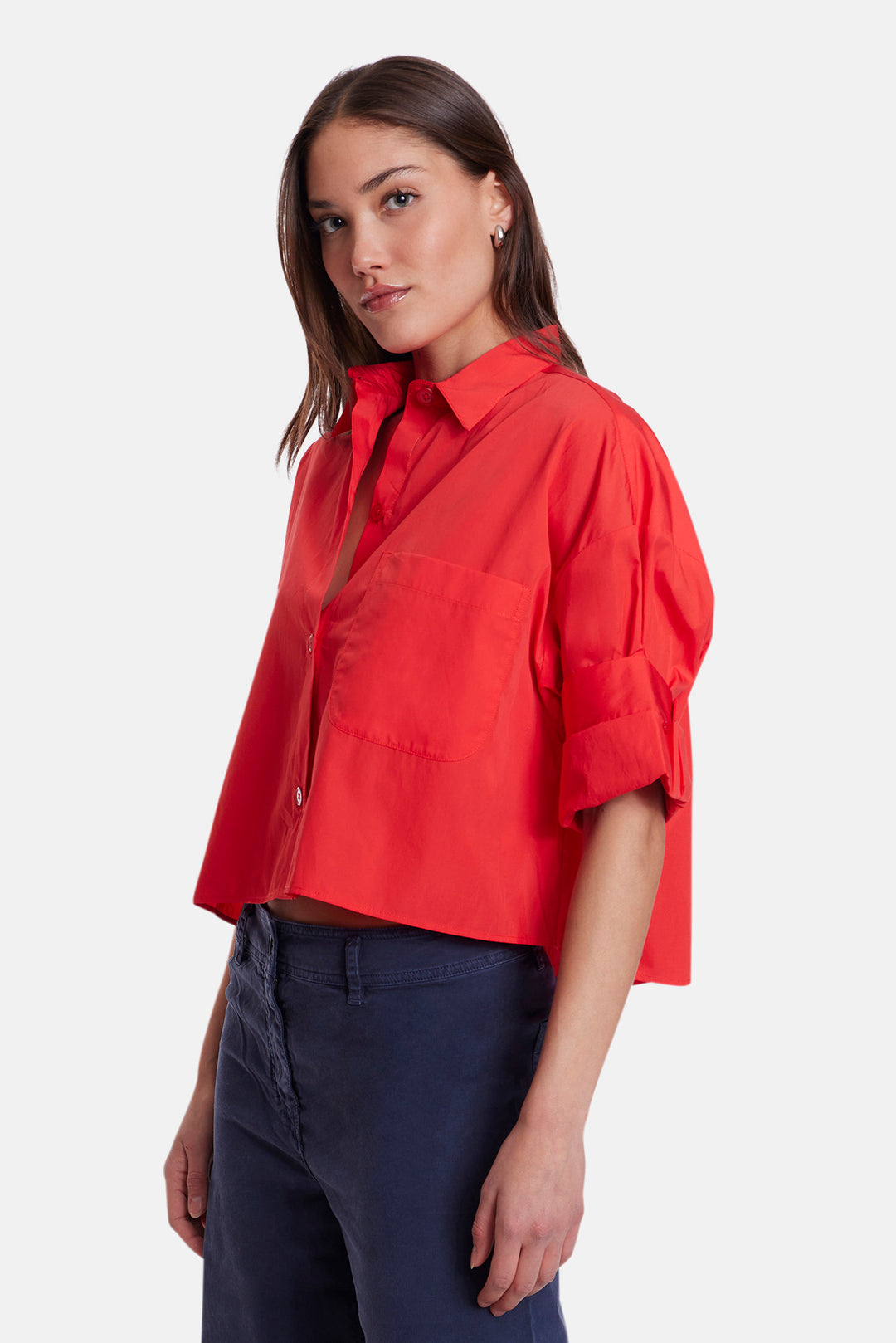 Next Ex Crop Shirt in Tomato