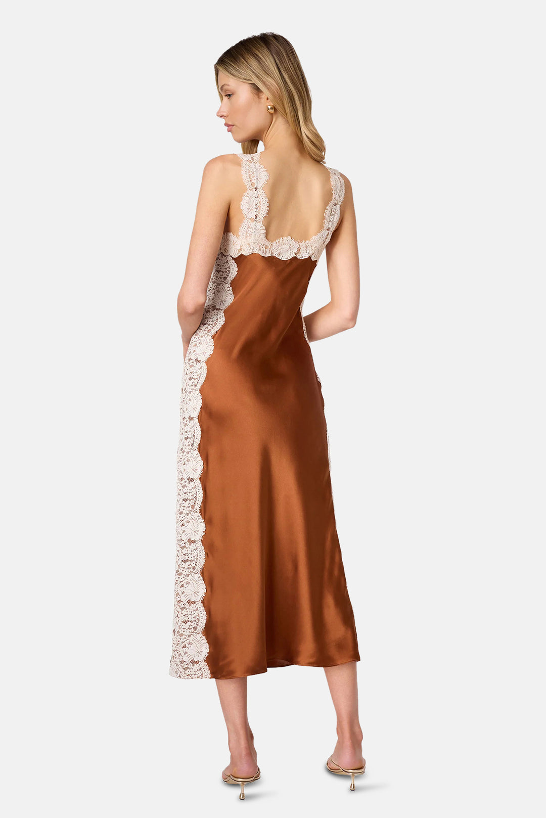 Nichola Silk Midi Dress Maple Syrup
