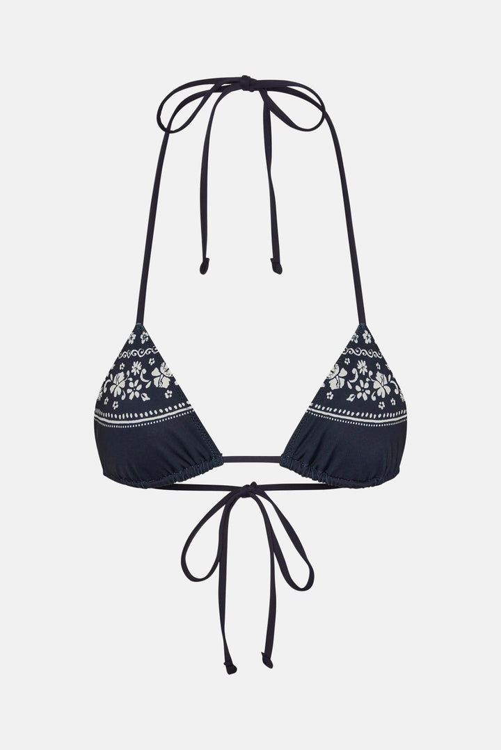 Nick Triangle Halter Bikini Top Malibu Blue