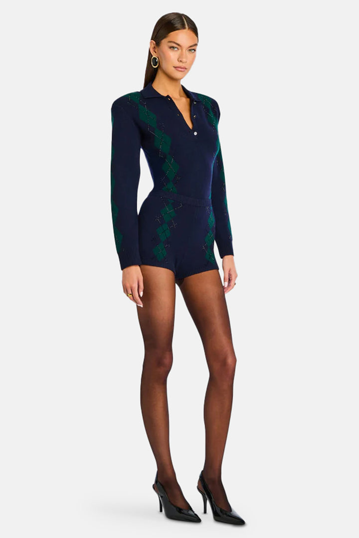 Nicolina Embellished Polo Pine/Navy