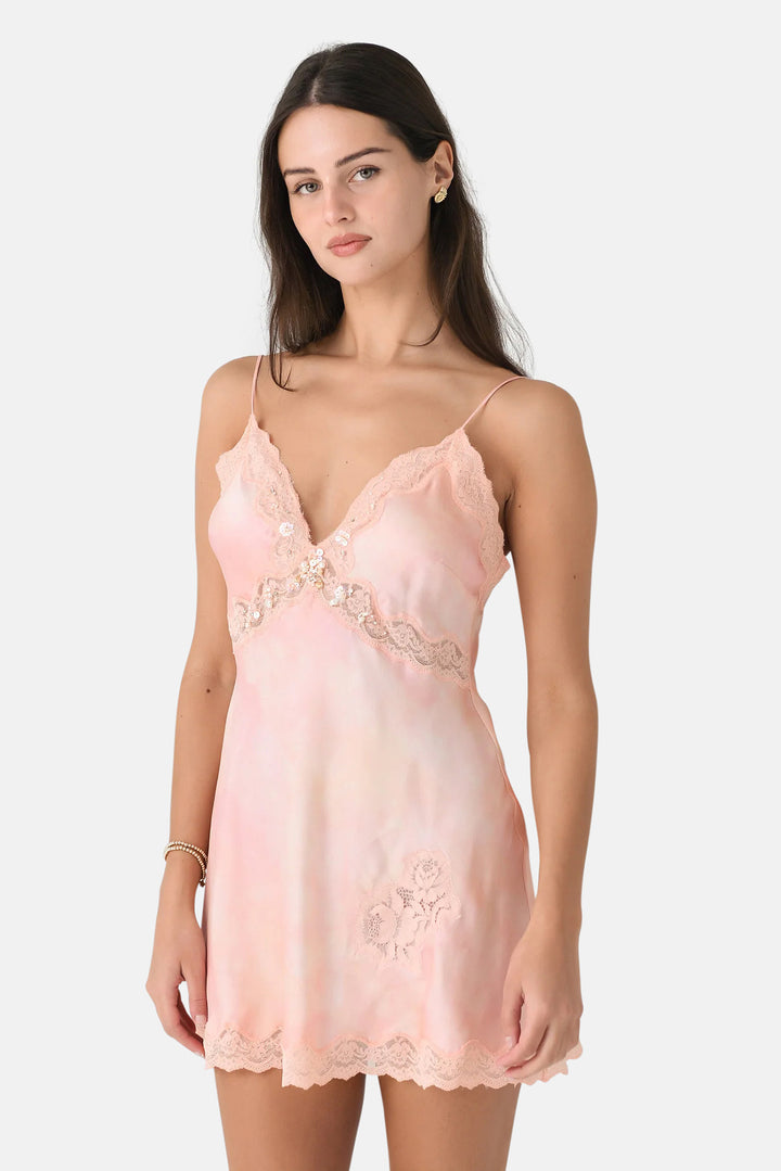 Nivola Silk-Blend Mini Slip Dress Sienna Glow