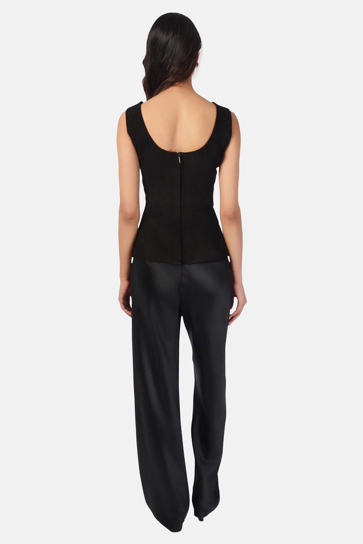 Nolan Suede Corset Top Black