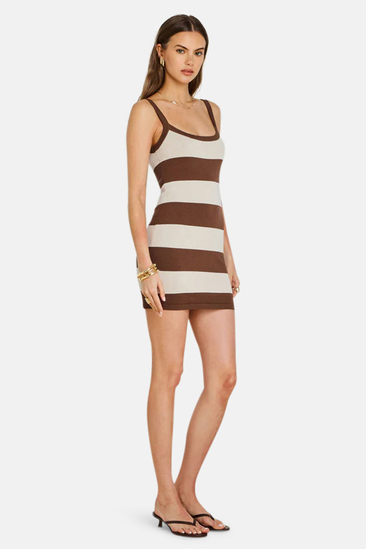 Nolita Knit Mini Dress Almond / Cocoa Brown
