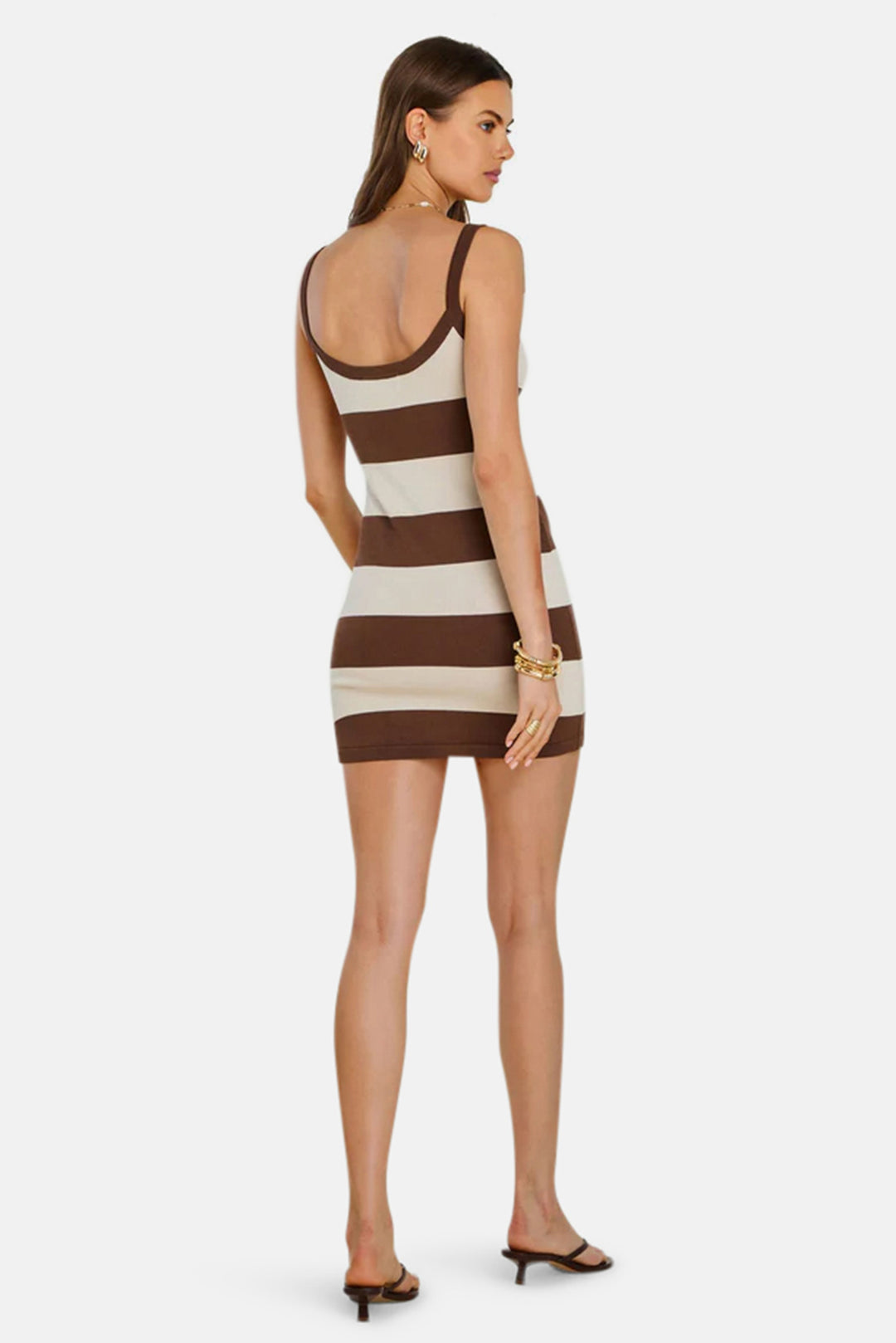 Nolita Knit Mini Dress Almond / Cocoa Brown