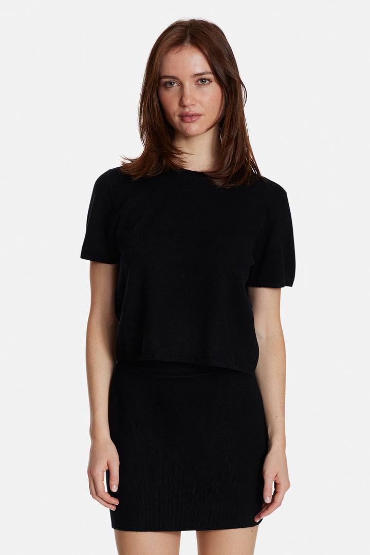 Bella Cashmere Short Sleeve Tee Black