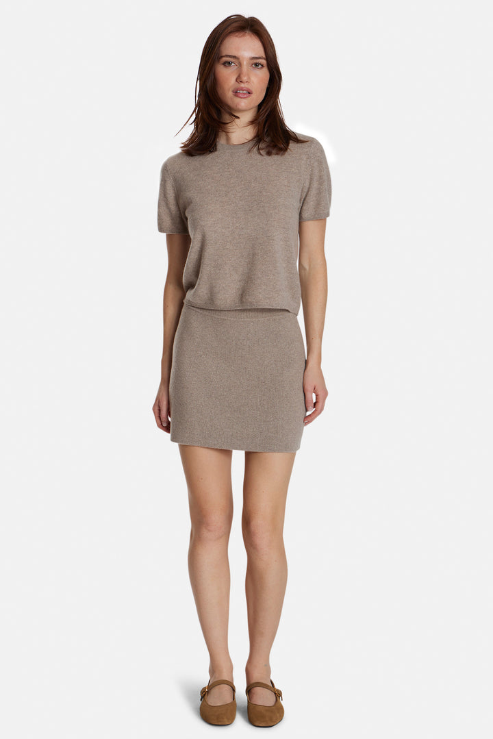 Bella Cashmere Short Sleeve Tee Sand