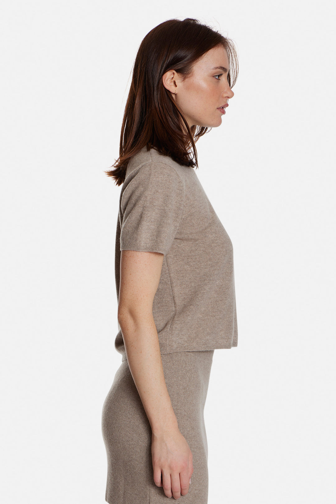 Bella Cashmere Short Sleeve Tee Sand