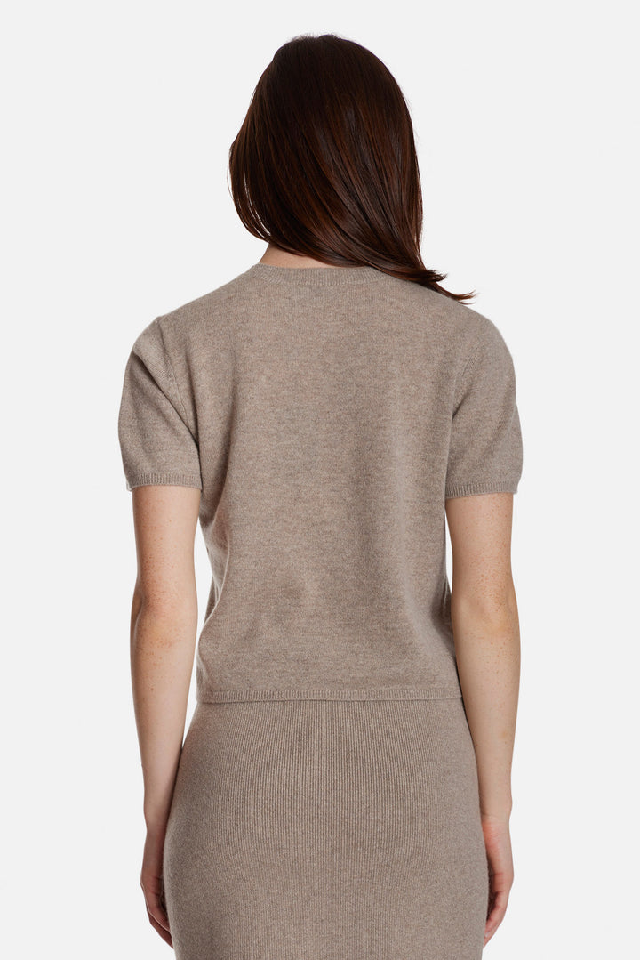 Bella Cashmere Short Sleeve Tee Sand