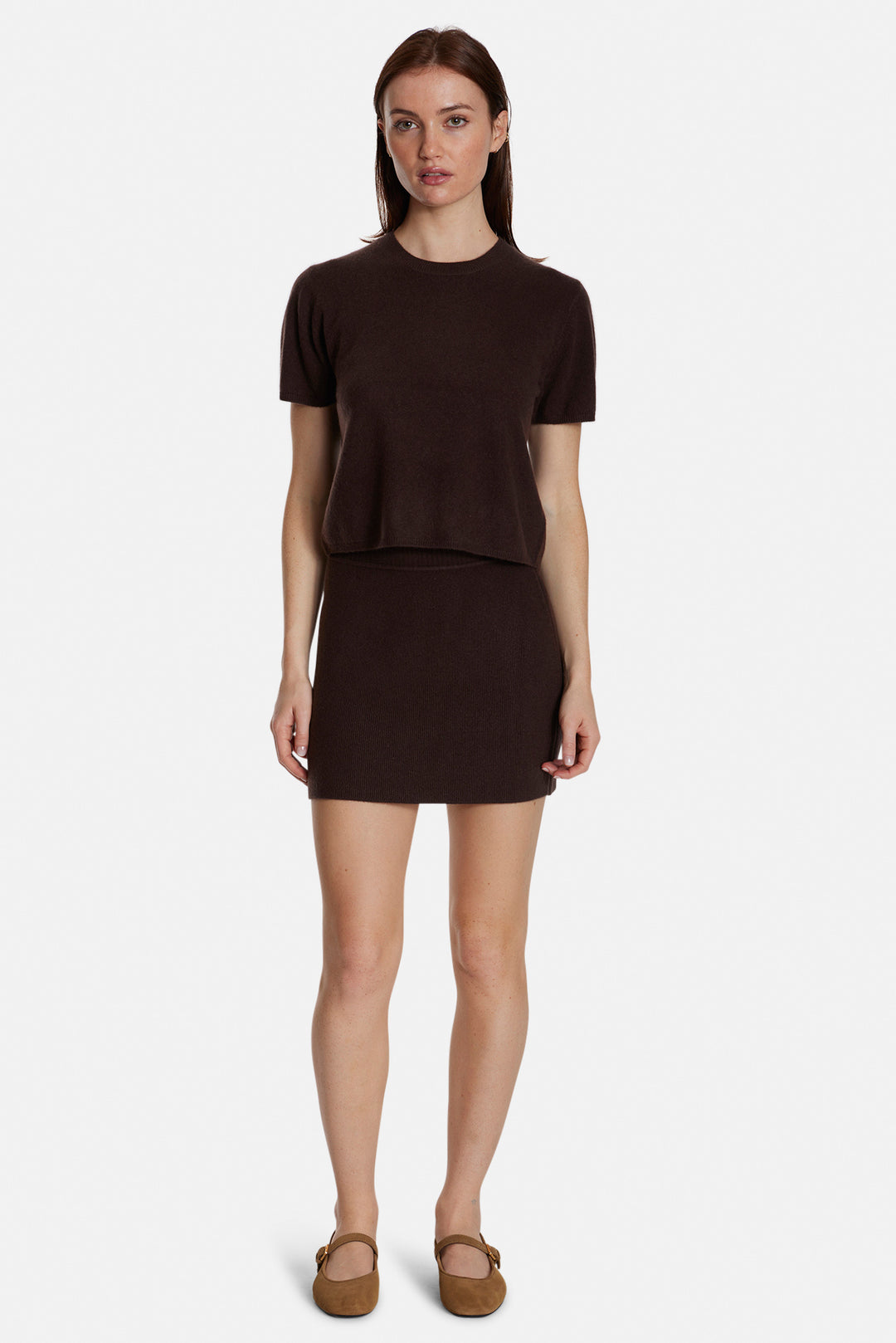 Jane Cashmere Mini Skirt Brown