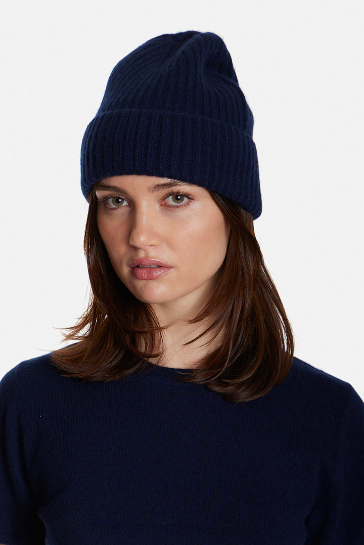 Cashmere Cuff Beanie Navy