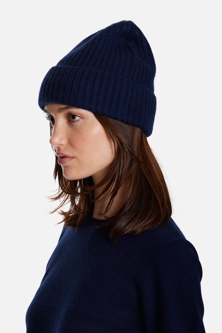 Cashmere Cuff Beanie Navy