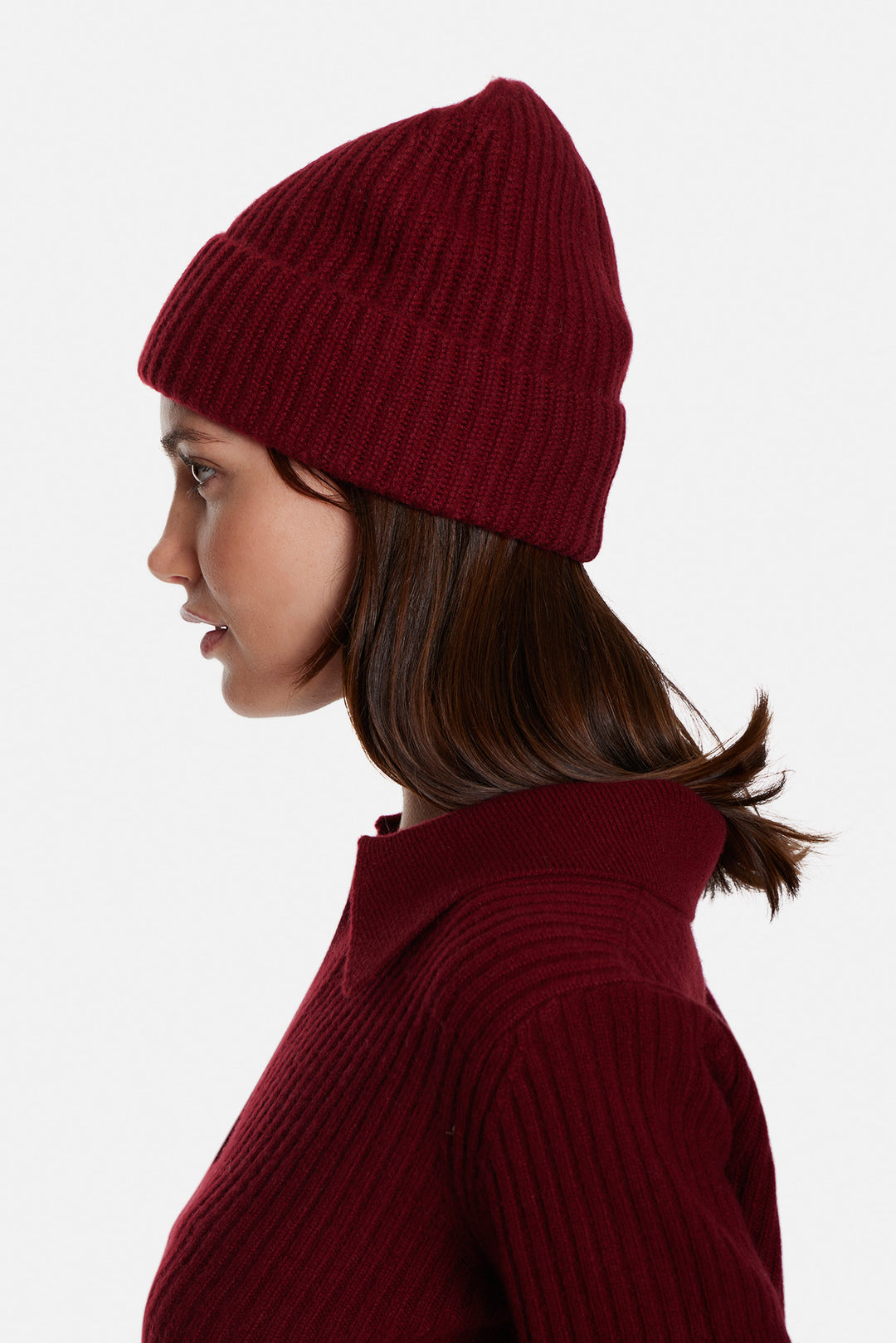 Cashmere Cuff Beanie Burgundy