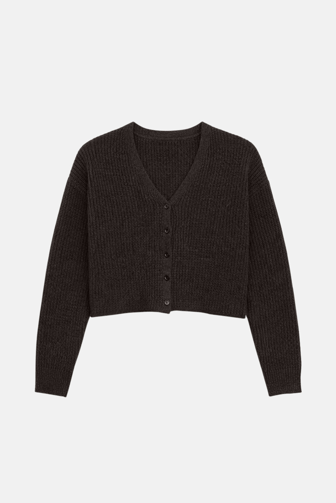 Caroline Cashmere Waffle Cardigan Brown