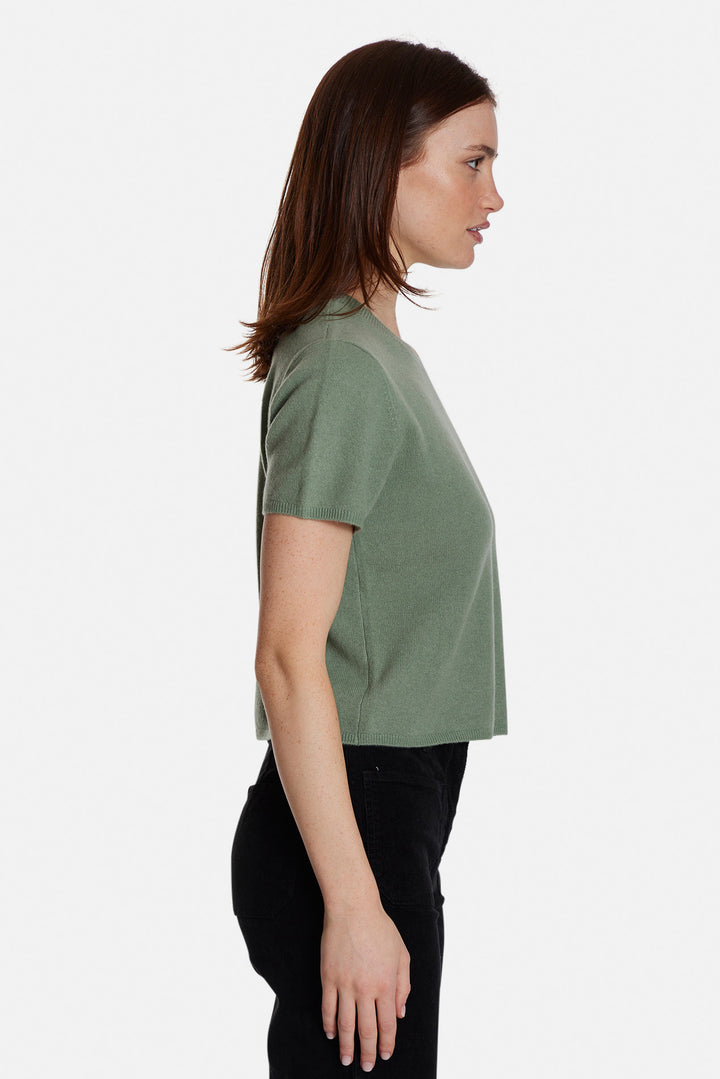 Bella Cashmere Short Sleeve Tee Sage