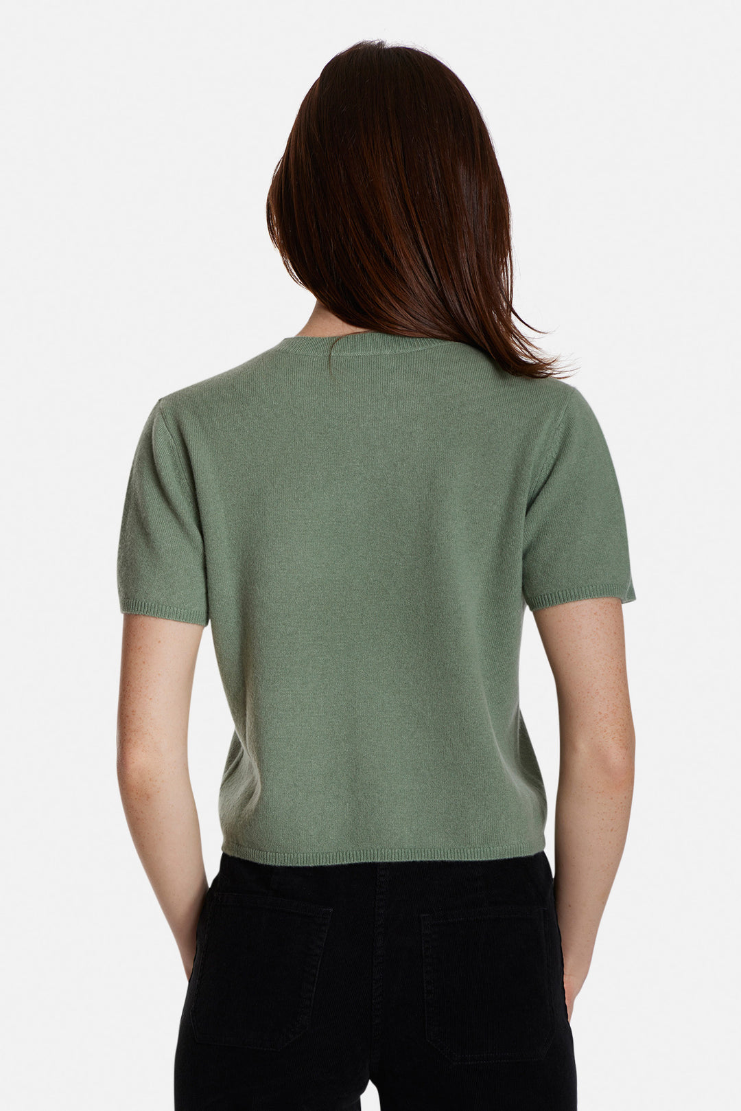 Bella Cashmere Short Sleeve Tee Sage