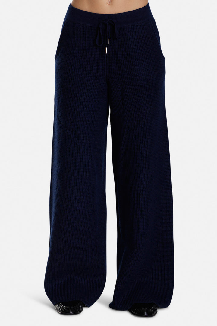 Kennedy Cashmere Waffle Pants Navy